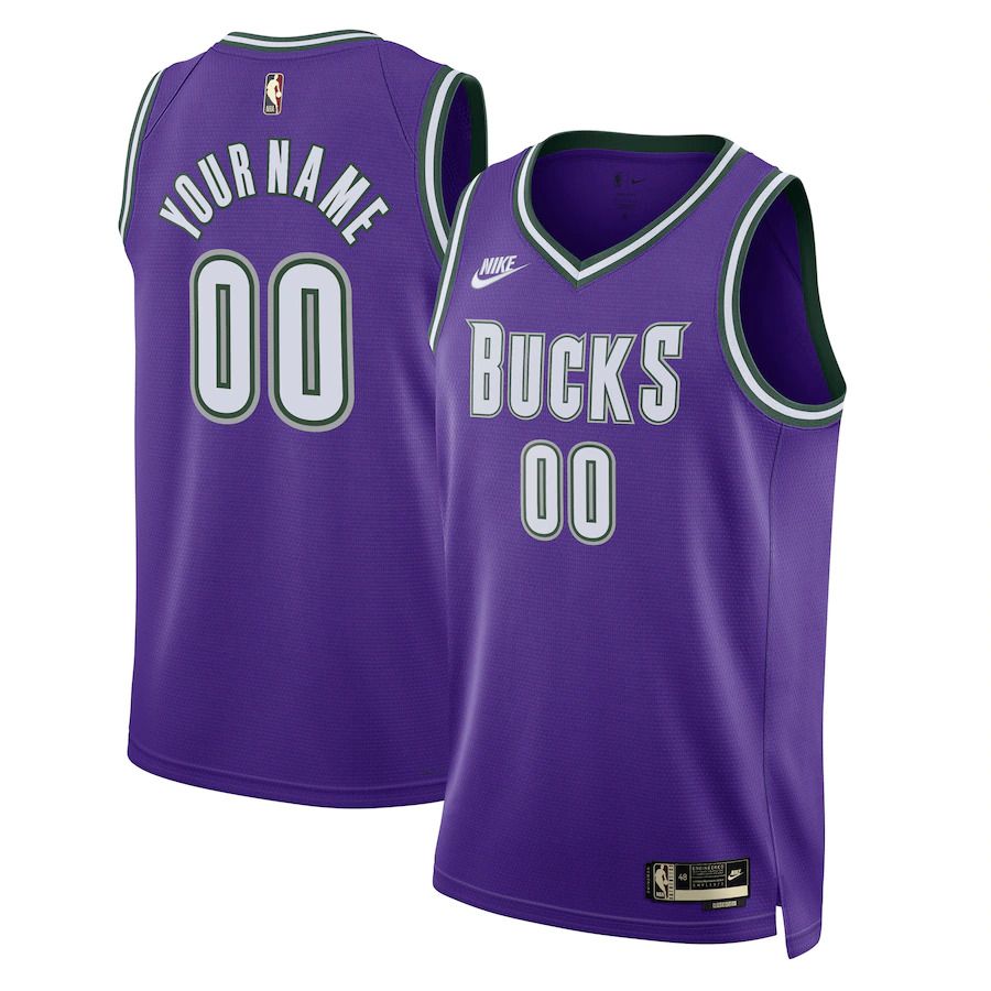 Men Milwaukee Bucks Nike Purple Classic Edition 2022-23 Custom Swingman NBA Jersey->customized nba jersey->Custom Jersey